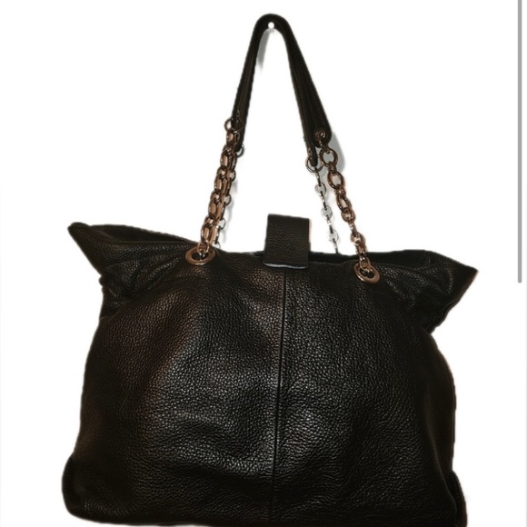 FURLA Black Leather Chain Tote - Picture 2 of 5